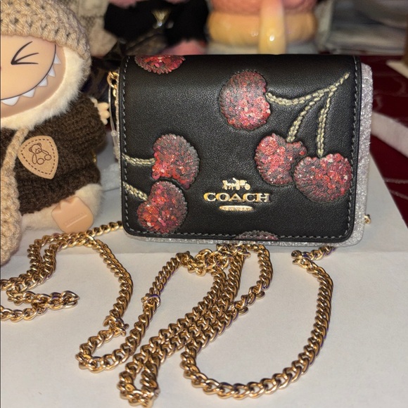 Coach Handbags - Coach Black Red Cherry Mini Wallet On Chain limited edition NO labubu included